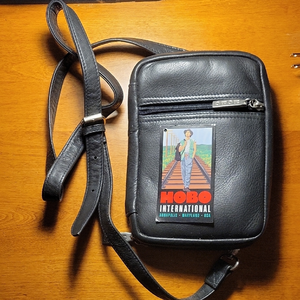 HOBO Black Leather Crossbody Belt Bag